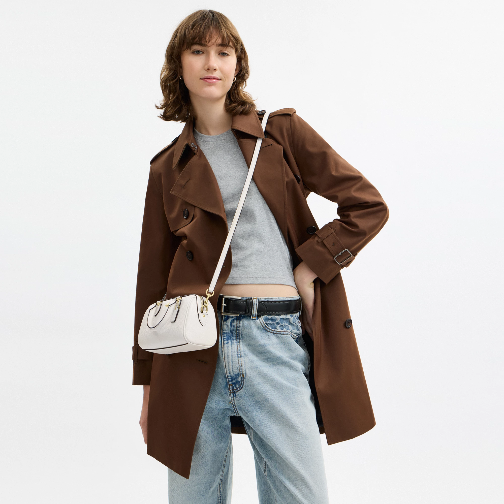 COACH®,Mini Rowan Crossbody Bag,Crossbody,Logo,Metal,Casual,White