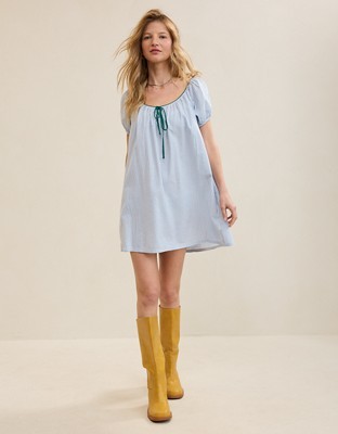 Aerie Seersucker Nightie - Monaco Blue