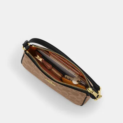 COACH®,Nolita 19 In Signature Canvas,Canvas,Shoulder Bag,Metal,Casual,Brown,Inside View,Top View
