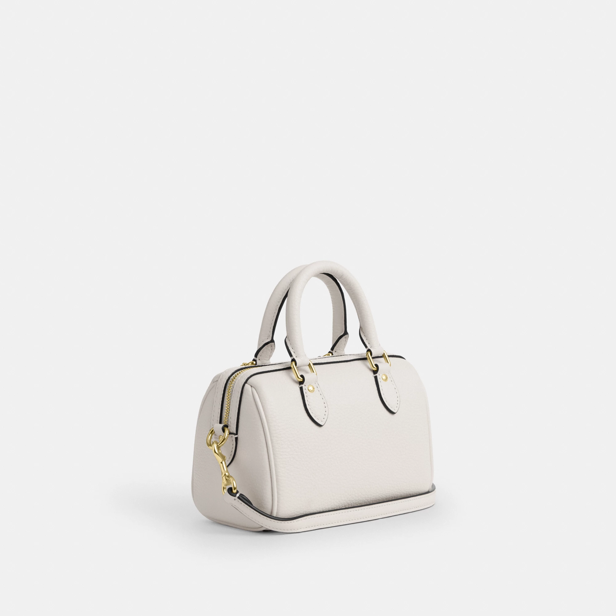 COACH®,Mini Rowan Crossbody Bag,Crossbody,Logo,Metal,Casual,White,Angle View