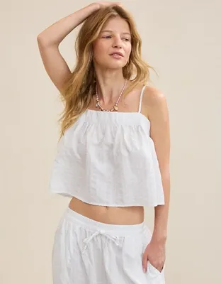 Aerie Seersucker Cami Top - White
