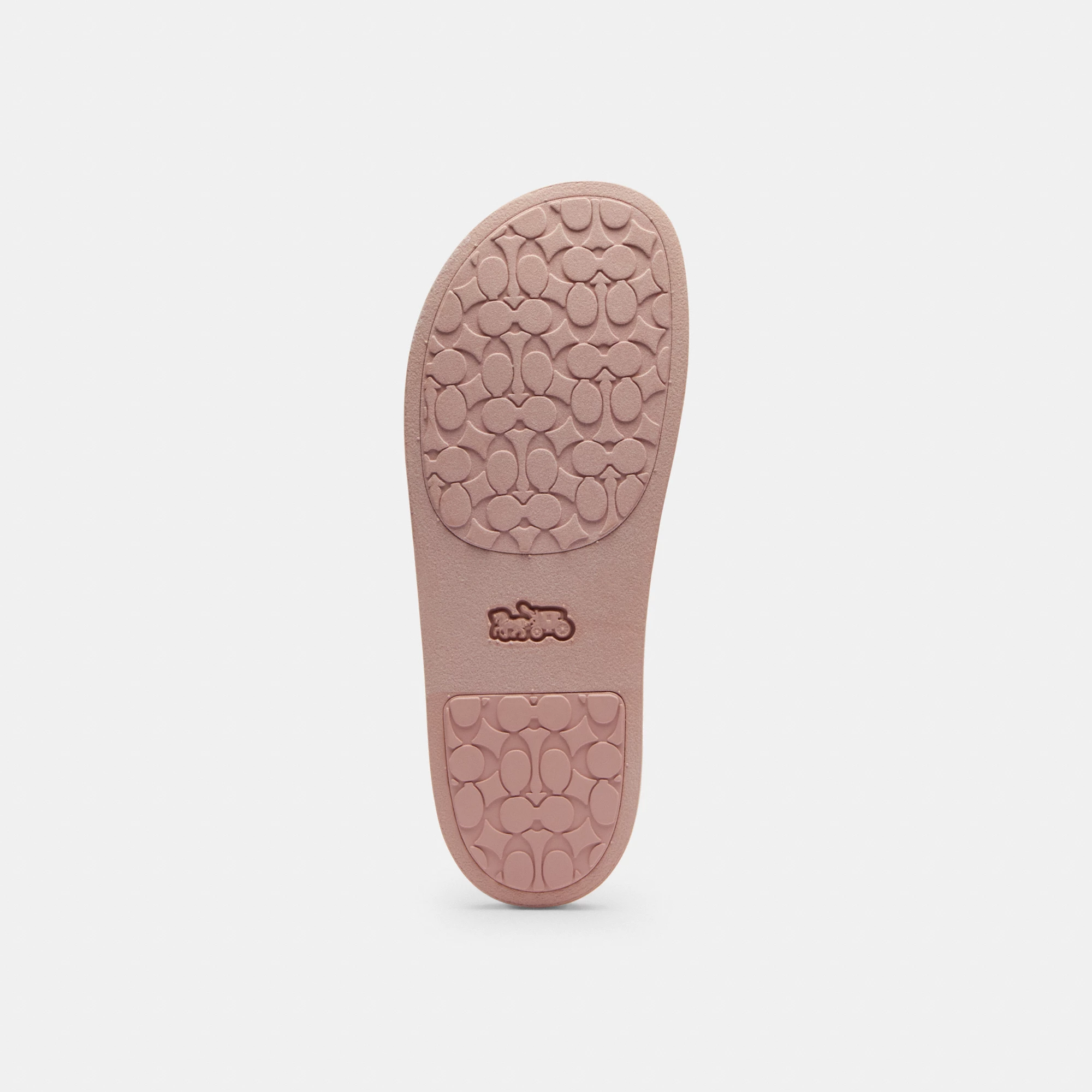 COACH®,Udele Sport Slide In Signature Jacquard Canvas,Rubber,EVA,Canvas,Slides,Fabric,Logo,Pull Tab,Casual,Blush,Outsole View