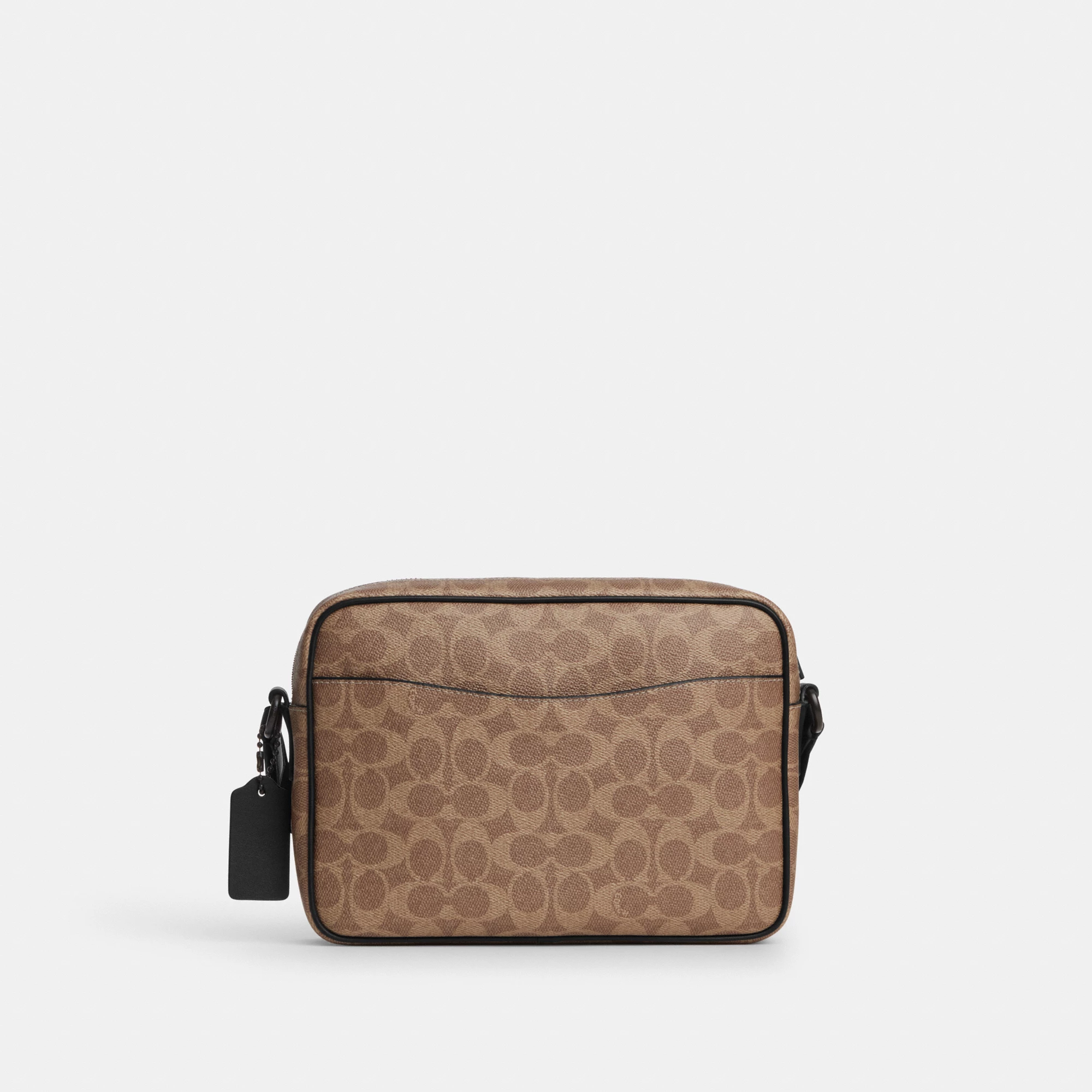 COACH®,Colton Crossbody Bag 25 In Signature Canvas,Leather,Canvas,Recycled Polyester,Polyester,Crossbody,Logo,Adjustable,S...,,Back View