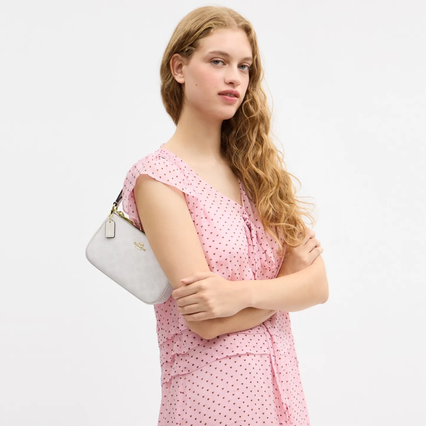 COACH®,Nolita 19 In Signature Canvas,Canvas,Shoulder Bag,Metal,Casual,White,Detail View