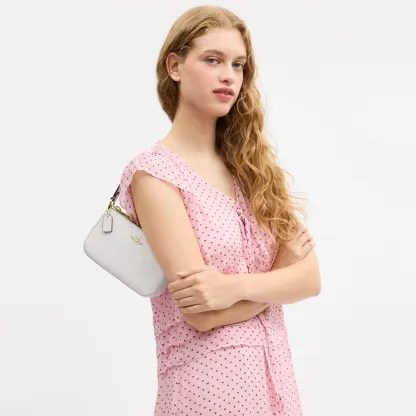 COACH®,Nolita 19 In Signature Canvas,Canvas,Shoulder Bag,Metal,Casual,White,Detail View