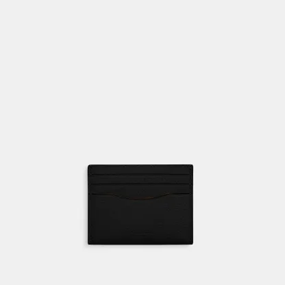 COACH®,Slim Id Card Case,Leather,Card Case,Casual,Black,Front View