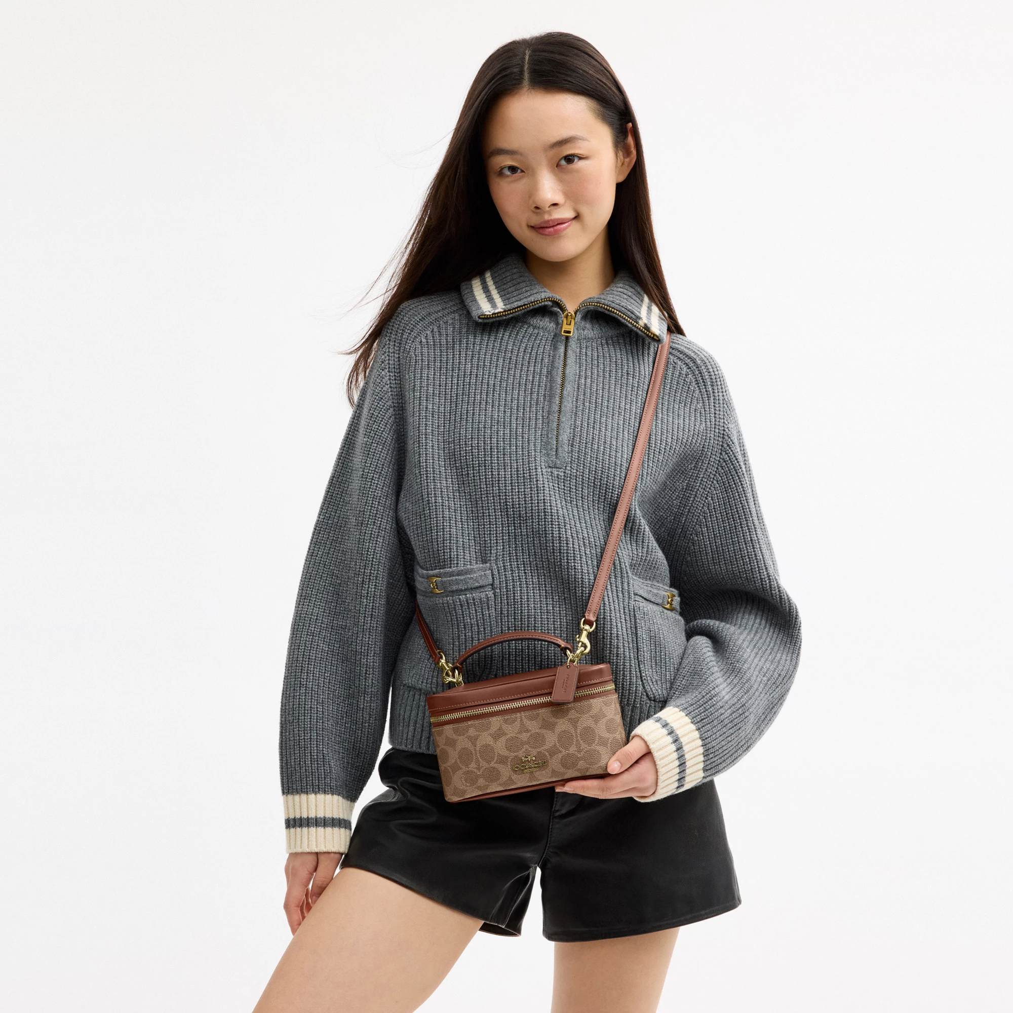 COACH®,Rainer Crossbody Bag 18 In Signature Canvas,Canvas,Recycled Polyester,Leather,Crossbody,Logo,Adjustable,Sustainable...,Brown