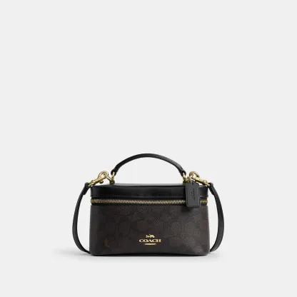 COACH®,Rainer Crossbody Bag 18 In Signature Canvas,Canvas,Recycled Polyester,Leather,Crossbody,Logo,Adjustable,Sustainable...,Brown,Front View