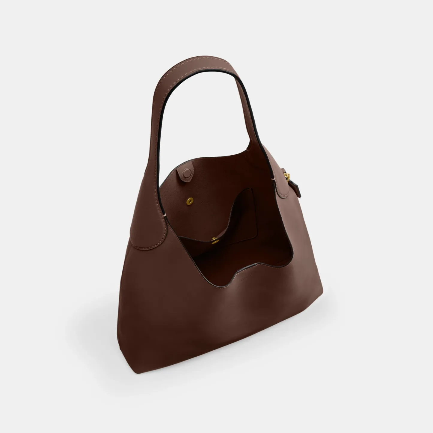 COACH®,Brooklyn Shoulder Bag 39,Hobo,Logo,Word Embellishment,Embossed,Casual,Brown,Inside View,Top View