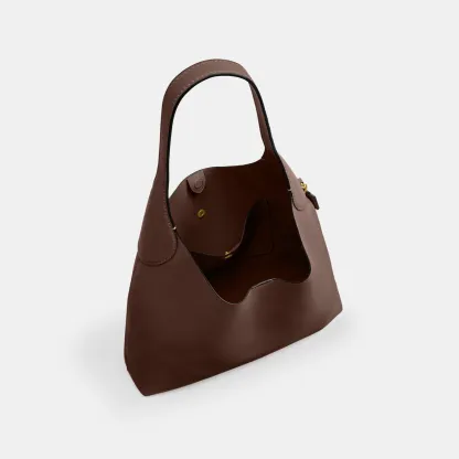 COACH®,Brooklyn Shoulder Bag 39,Hobo,Logo,Word Embellishment,Embossed,Casual,Brown,Inside View,Top View