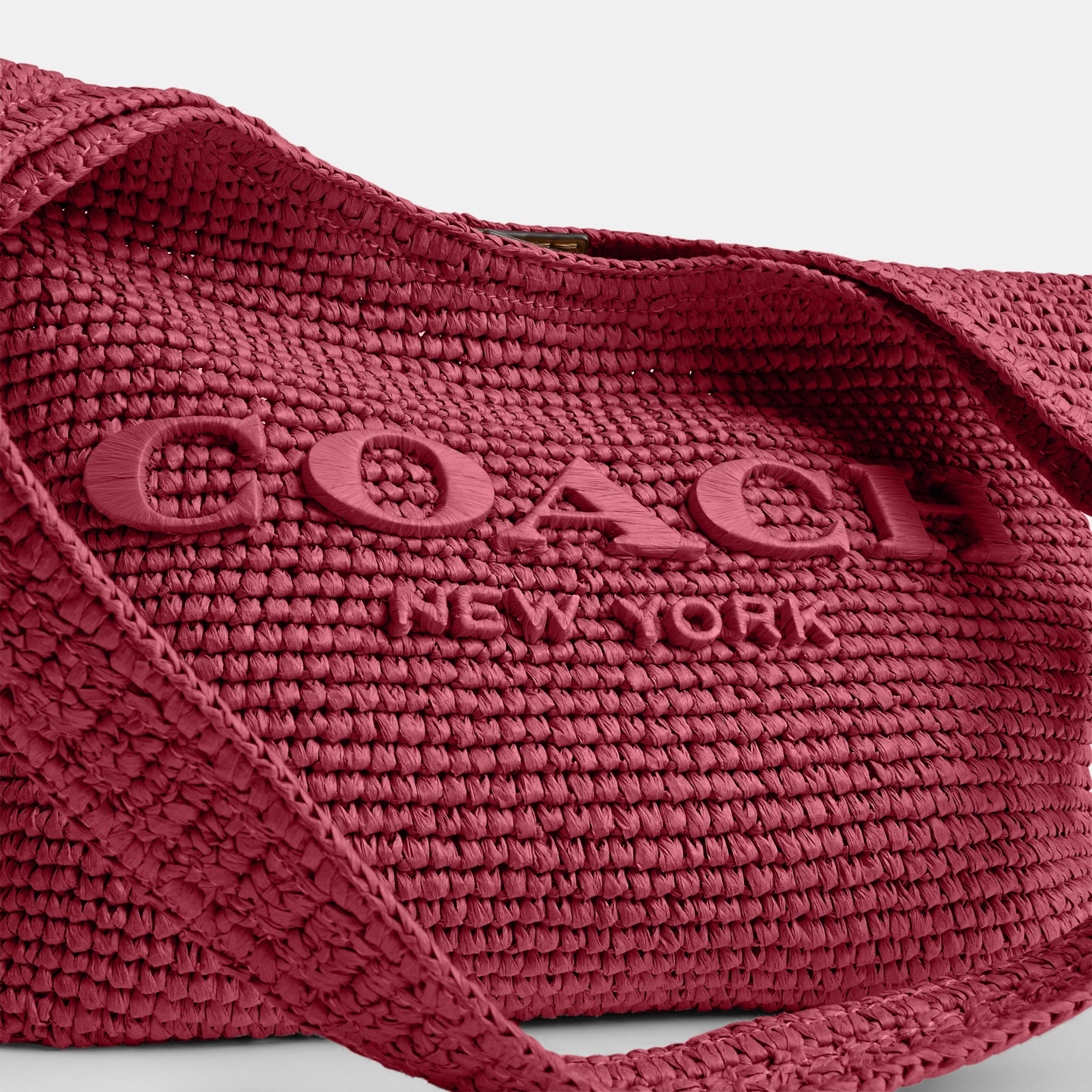 COACH®,Brooklyn Shoulder Bag 28,Calfskin Leather,Hobo,Straw,Applique,Pendant,Logo,Brass,Casual,,Closer View