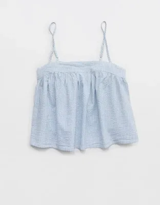 Aerie Seersucker Cami Top - Monaco Blue