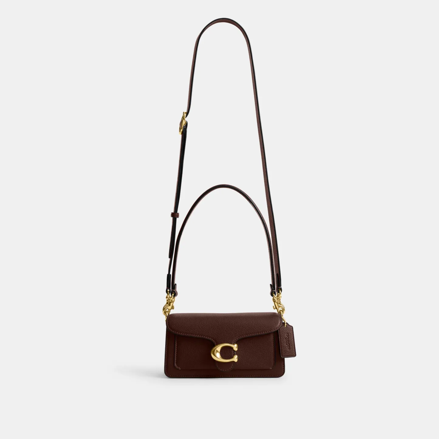 COACH®,Tabby Shoulder Bag 20,Leather,Shoulder Bag,Embossed,Metal,Logo,Day Party,Brown