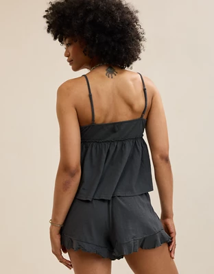 Aerie Happiest Babydoll Tank Top - Smoked Gray
