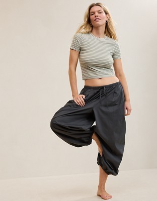 Aerie Woven Balloon Pant - Smoked Gray