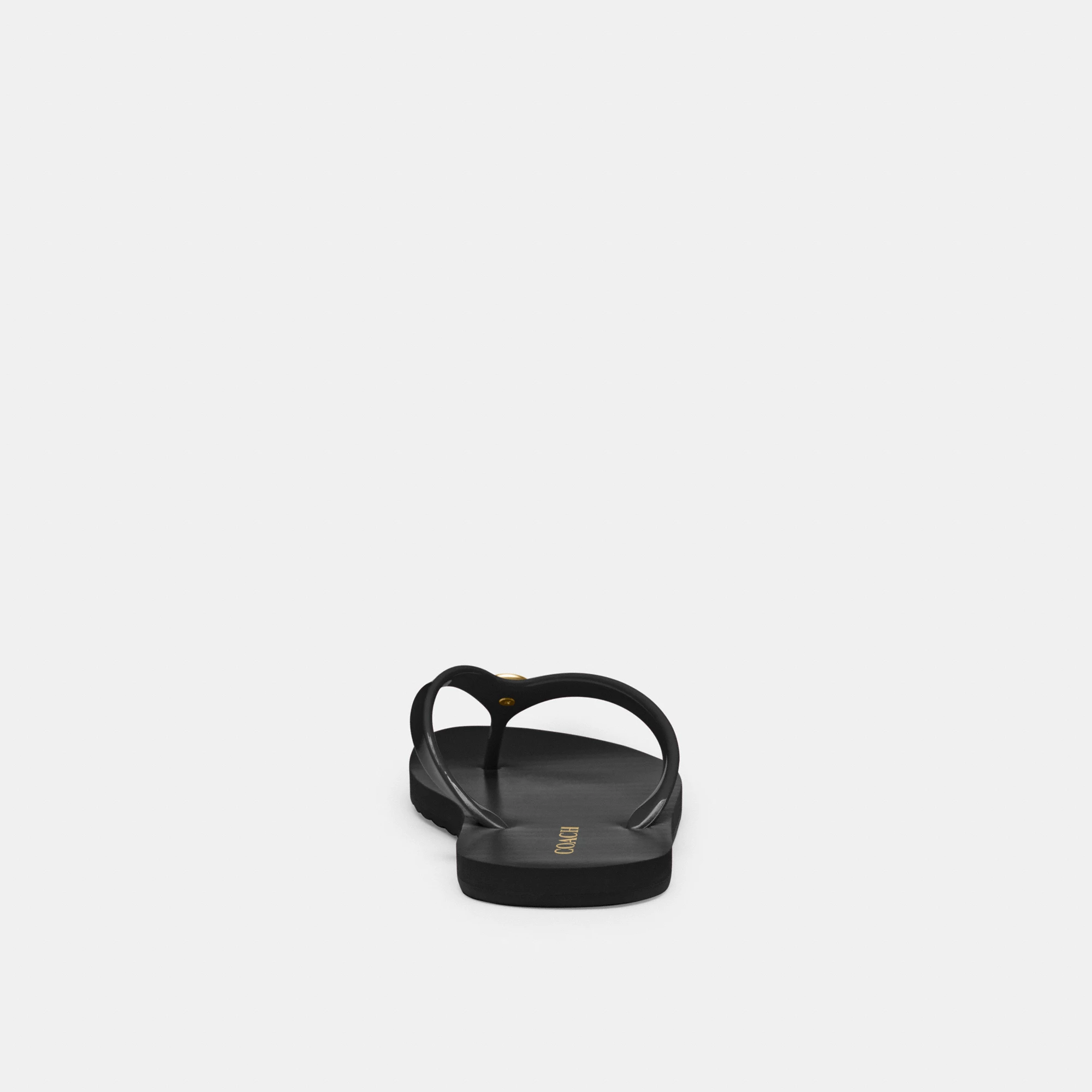 COACH®,Zayn Flip Flop,Rubber,Canvas,Flip Flops,Logo,Metal,Pull Tab,Casual,Black,Alternate View