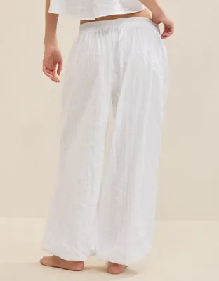 Aerie Seersucker Balloon Pant - White