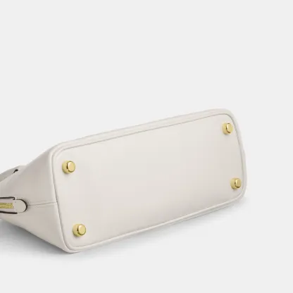 COACH®,Lara Satchel Bag,Recycled Polyester,Satchel,Logo,Metal,Casual,Cream,Outsole View