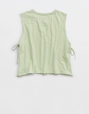 Aerie Happiest Side Tie Tank - Aloe