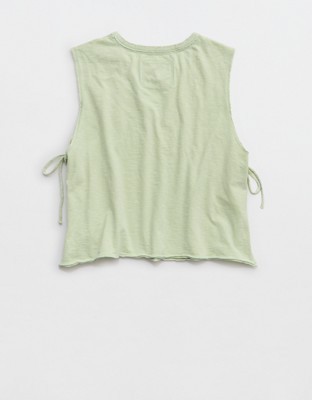 Aerie Happiest Side Tie Tank - Aloe