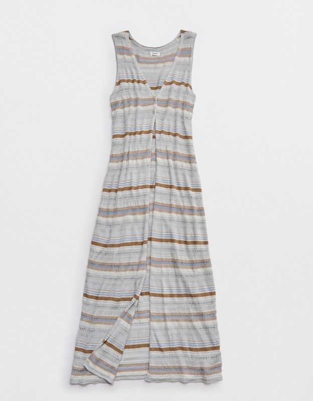 Aerie Shimmer Duster Sweater - Misty Sky