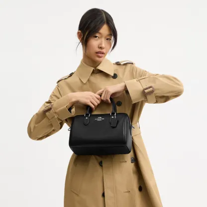 COACH®,Rowan Satchel Bag,Satchel,Logo,Casual,Work,Black,Detail View
