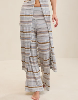 Aerie Open Knit Shimmer Pant - Misty Sky