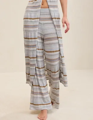 Aerie Open Knit Shimmer Pant - Misty Sky