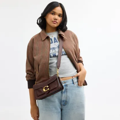 COACH®,Tabby Shoulder Bag 26,Leather,Shoulder Bag,Logo,Metal,Compact,Brass,Casual,Brown