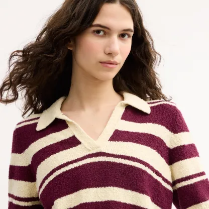 Striped Knit Polo - YSX - view 4
