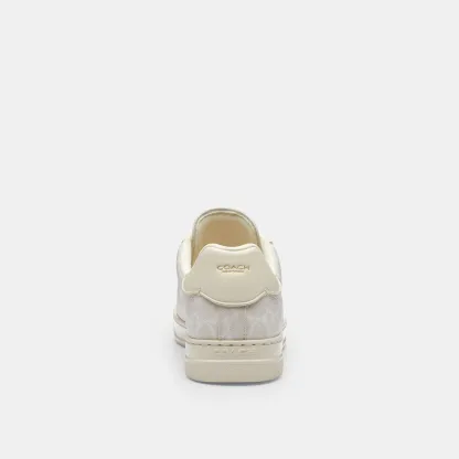 COACH®,High Line Sneaker In Signature Canvas,EVA,Canvas,Leather,Casual,Fabric,Logo,Pull Tab,Casual,Cream,Alternate View