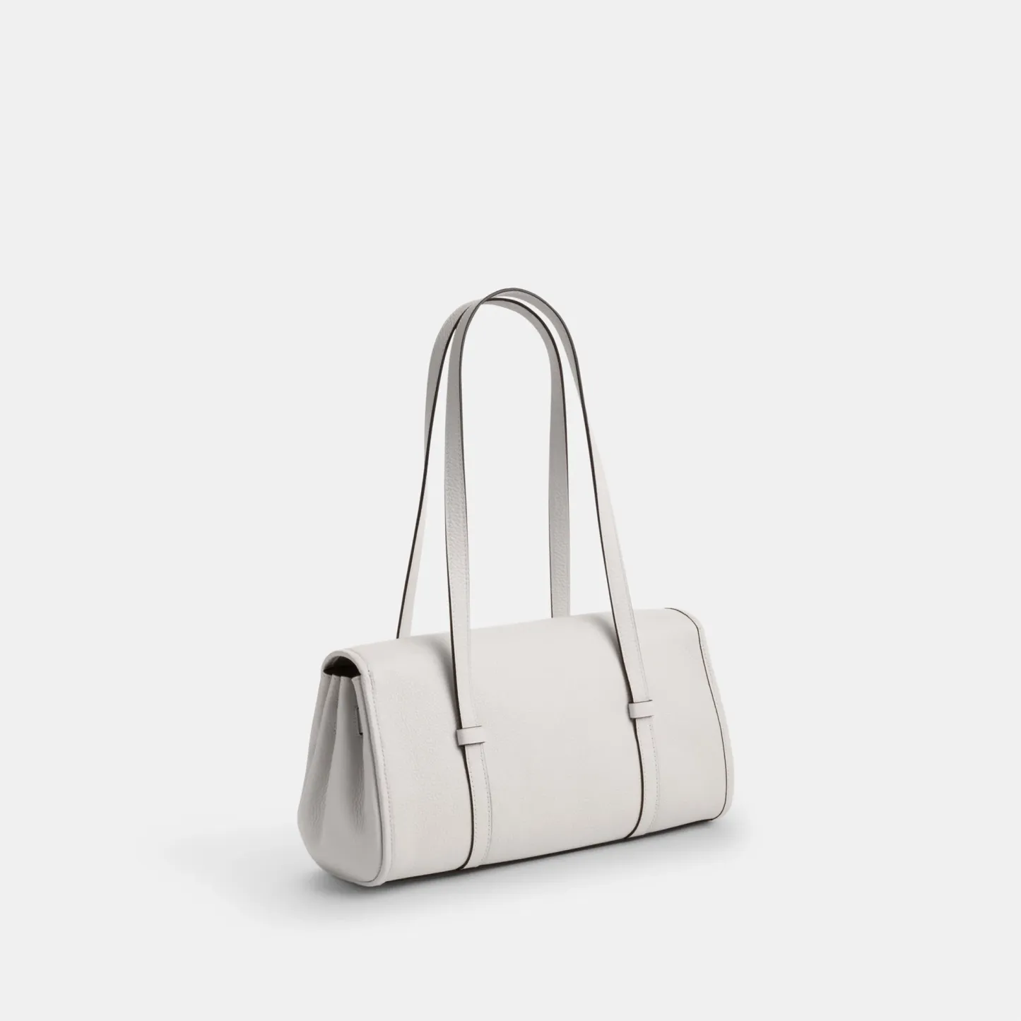 COACH®,Bridget Flap Shoulder Bag,Leather,Shoulder Bag,Logo,Metal,Gold Metal,Casual,White,Angle View
