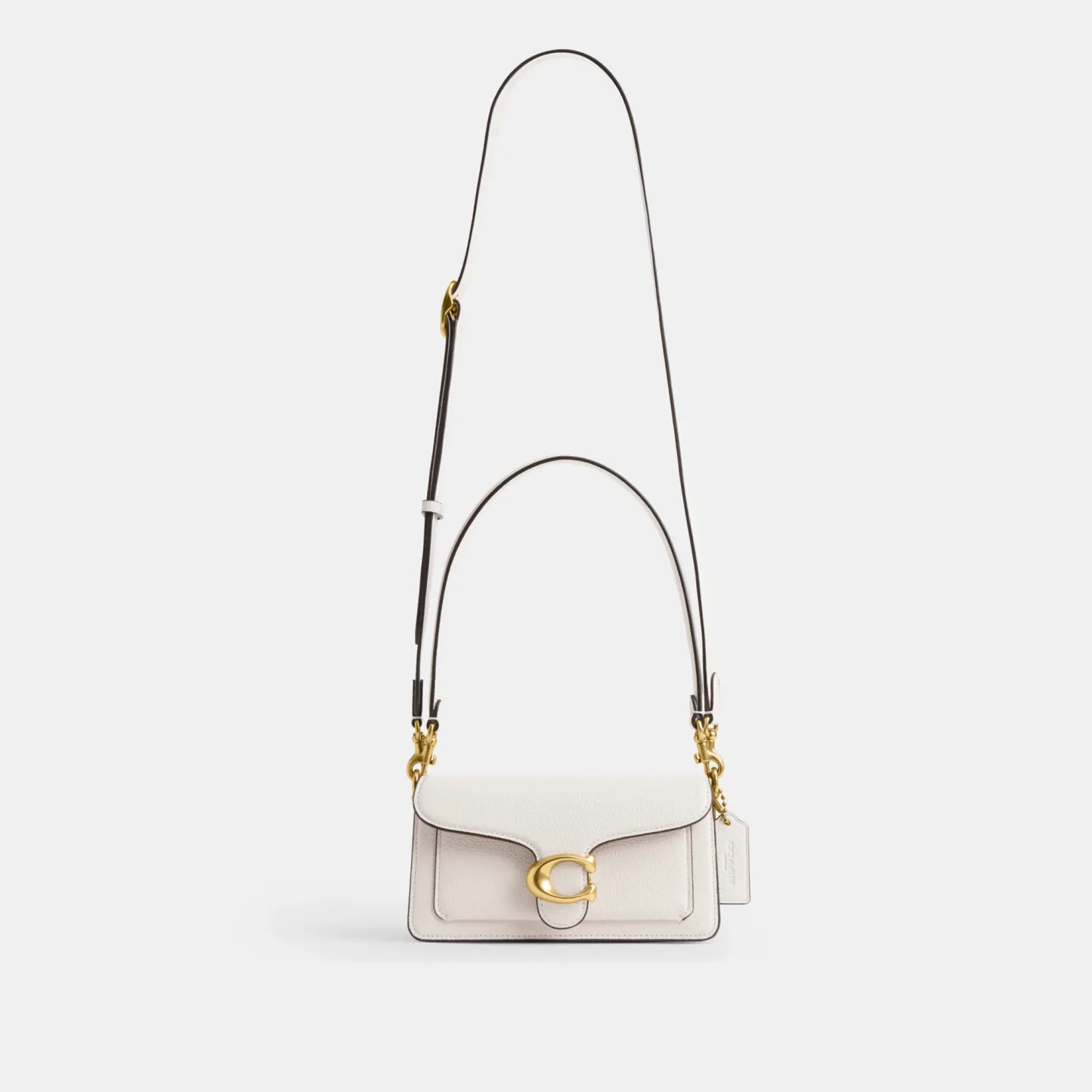 COACH®,Tabby Shoulder Bag 20,Leather,Shoulder Bag,Embossed,Metal,Logo,Day Party,White