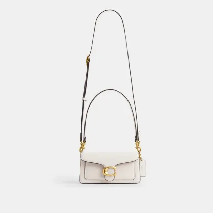 COACH®,Tabby Shoulder Bag 20,Leather,Shoulder Bag,Embossed,Metal,Logo,Day Party,White
