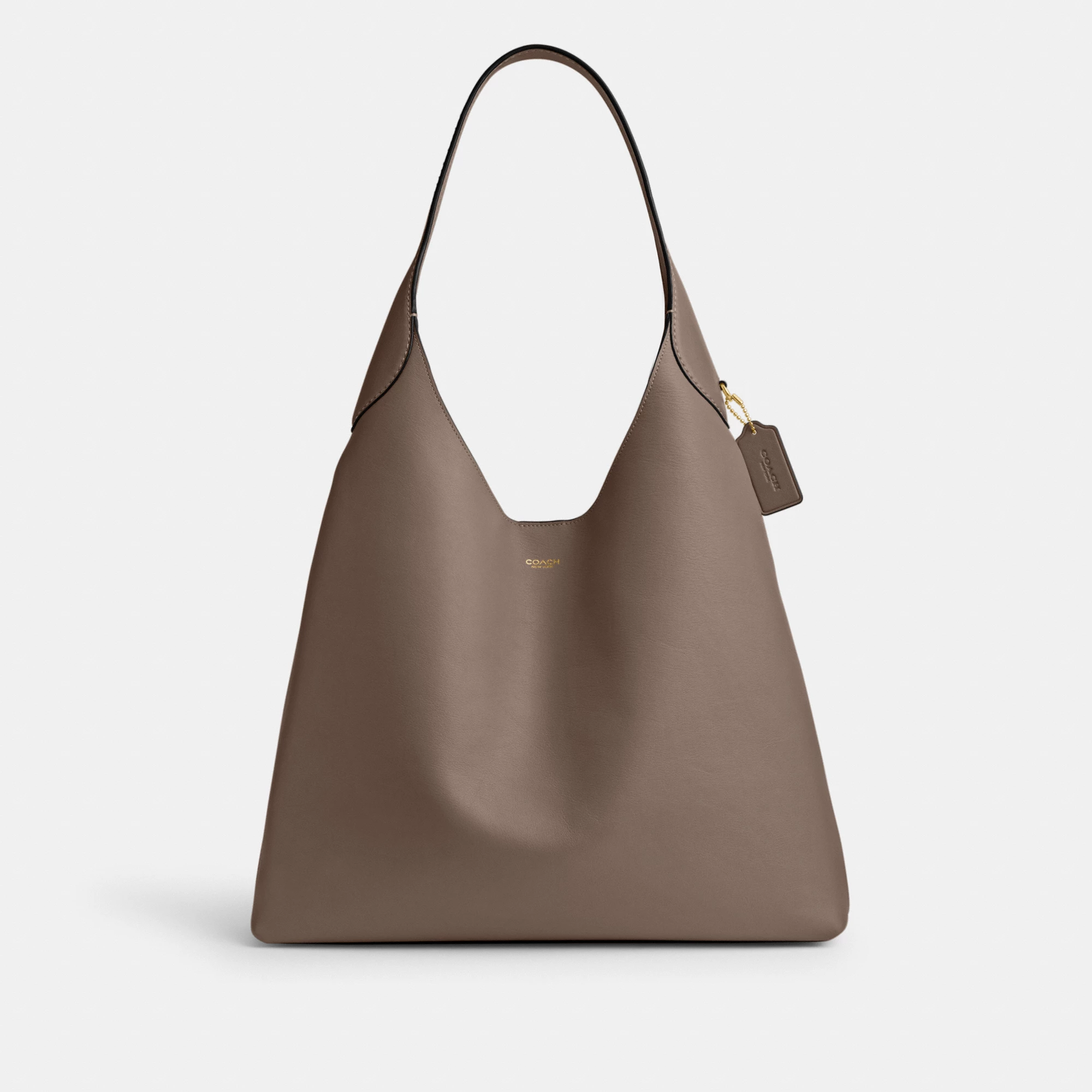 COACH®,Brooklyn Shoulder Bag 39,Hobo,Logo,Word Embellishment,Embossed,Casual,Brown,Front View