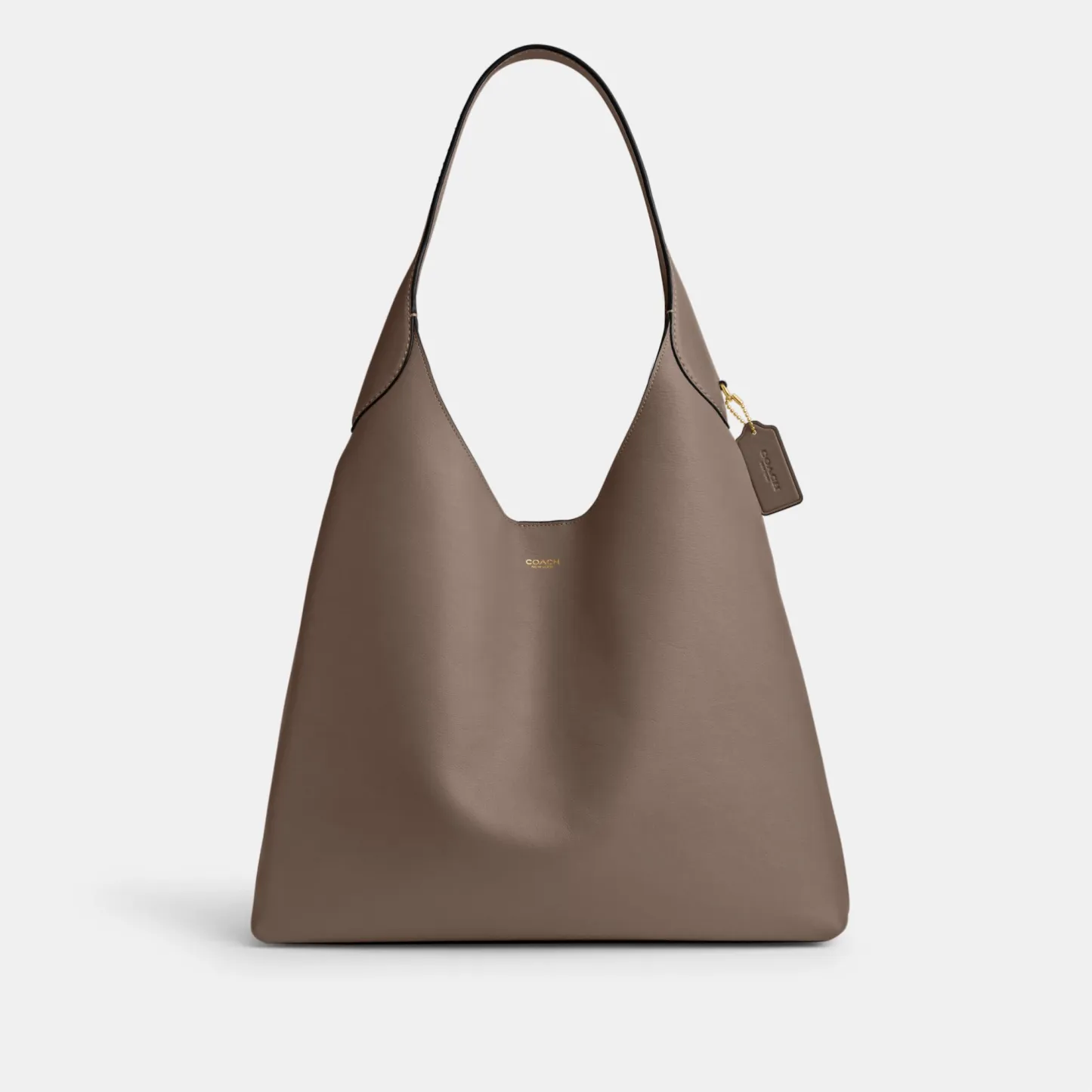 COACH®,Brooklyn Shoulder Bag 39,Hobo,Logo,Word Embellishment,Embossed,Casual,Brown,Front View