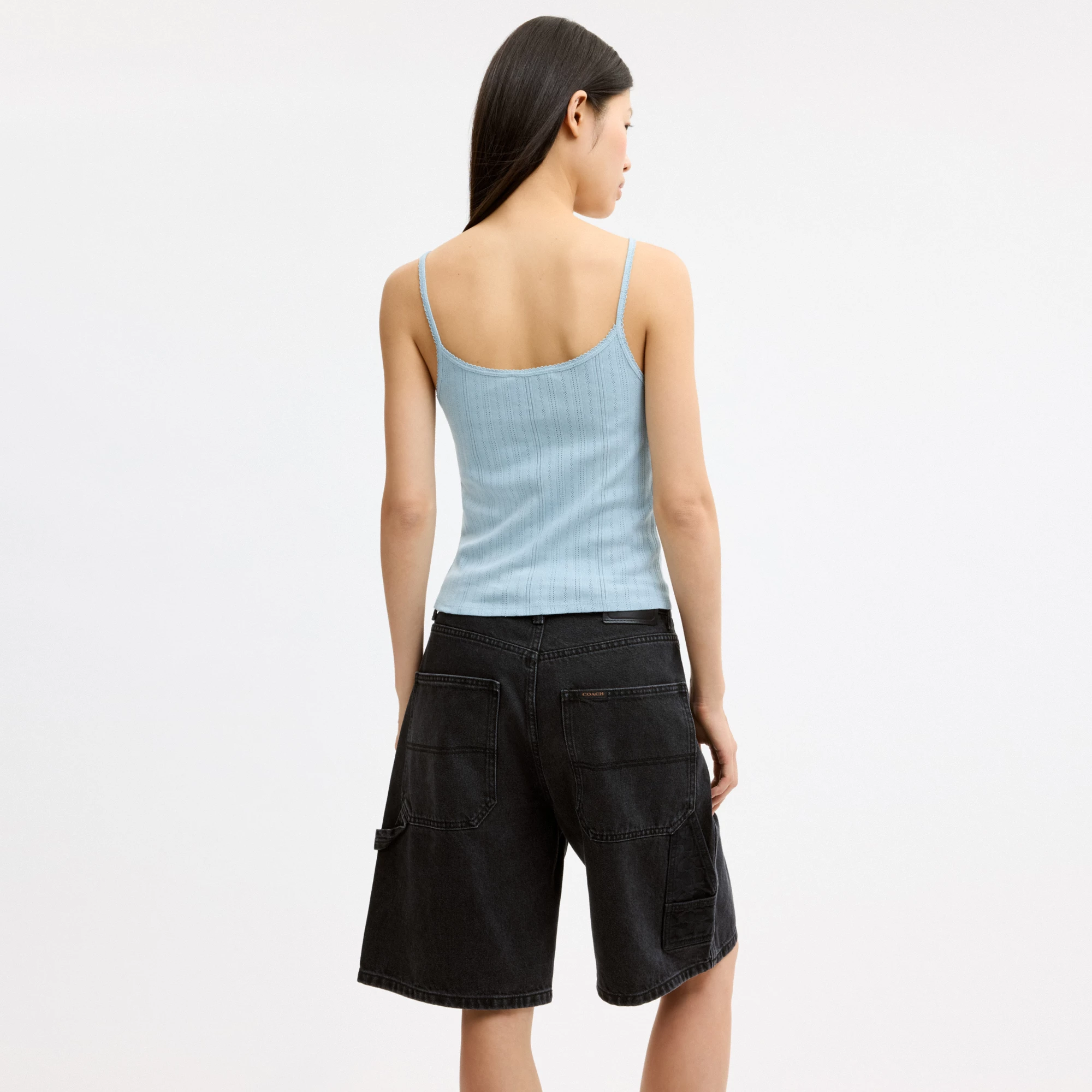 COACH®,Cherry Pointelle Tank,,Scale View