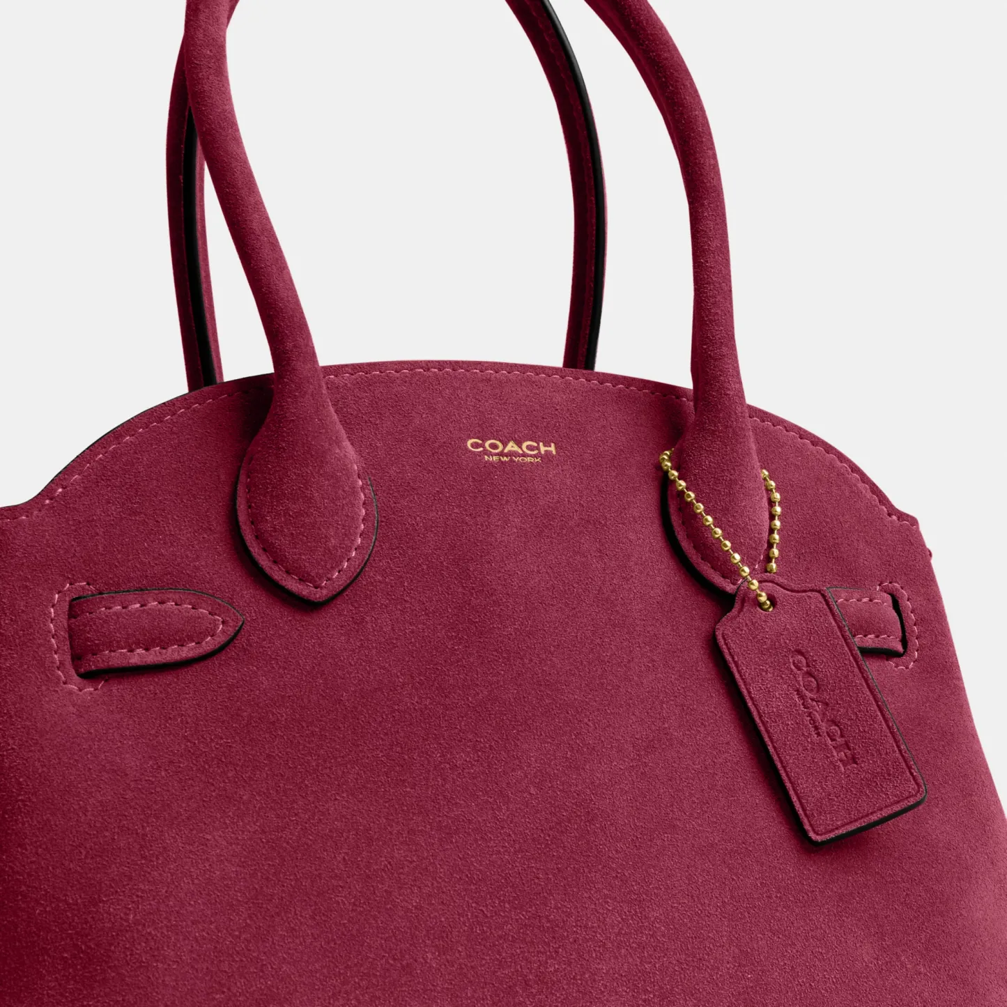COACH®,Soft Empire Carryall Bag 21,Calfskin Leather,Leather,Suede,Carryall,Metal Material,3D Embellishment,Metal,Pendant,E...,,Closer View