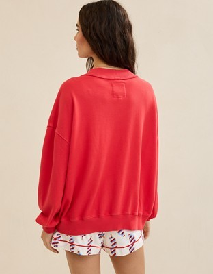 Aerie Alumni Mockneck Sweatshirt - Chilly Red