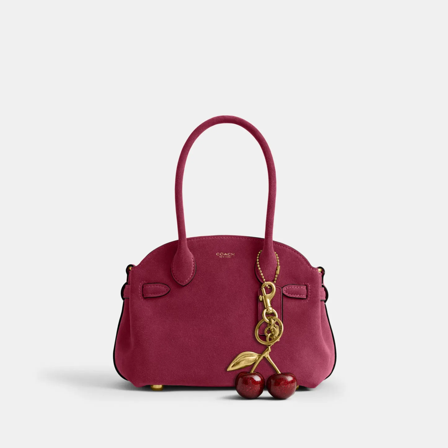 COACH®,Soft Empire Carryall Bag 21,Calfskin Leather,Leather,Suede,Carryall,Metal Material,3D Embellishment,Metal,Pendant,E...,,Angle View