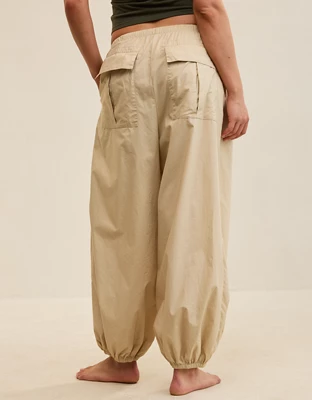 Aerie Woven Balloon Pant - Soft Wheat
