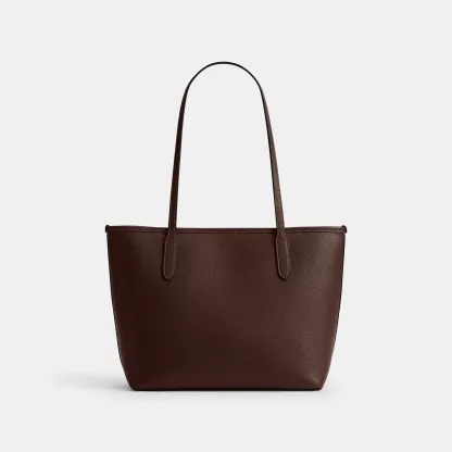COACH®,Medium City Tote Bag,Brown,Back View