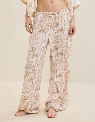 Aerie Satin Pant - Toasted Almond