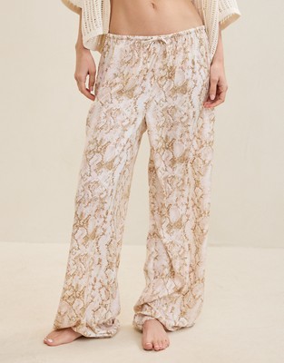 Aerie Satin Pant - Toasted Almond