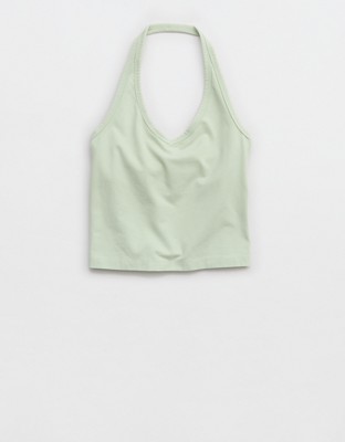 OFFLINE By Aerie OG Cotton Halter Tank Top - Aloe