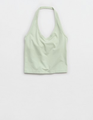 OFFLINE By Aerie OG Cotton Halter Tank Top - Aloe