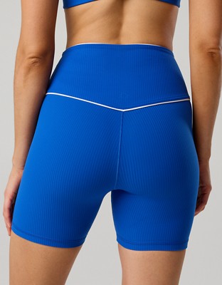 OFFLINE By Aerie Real Me XTRA High Waisted 5" Rib Piping Bike Short - Cobalt Jewel