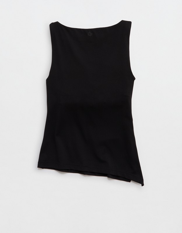 OFFLINE By Aerie Real Me XTRA Asymmetrical Tank Top - True Black