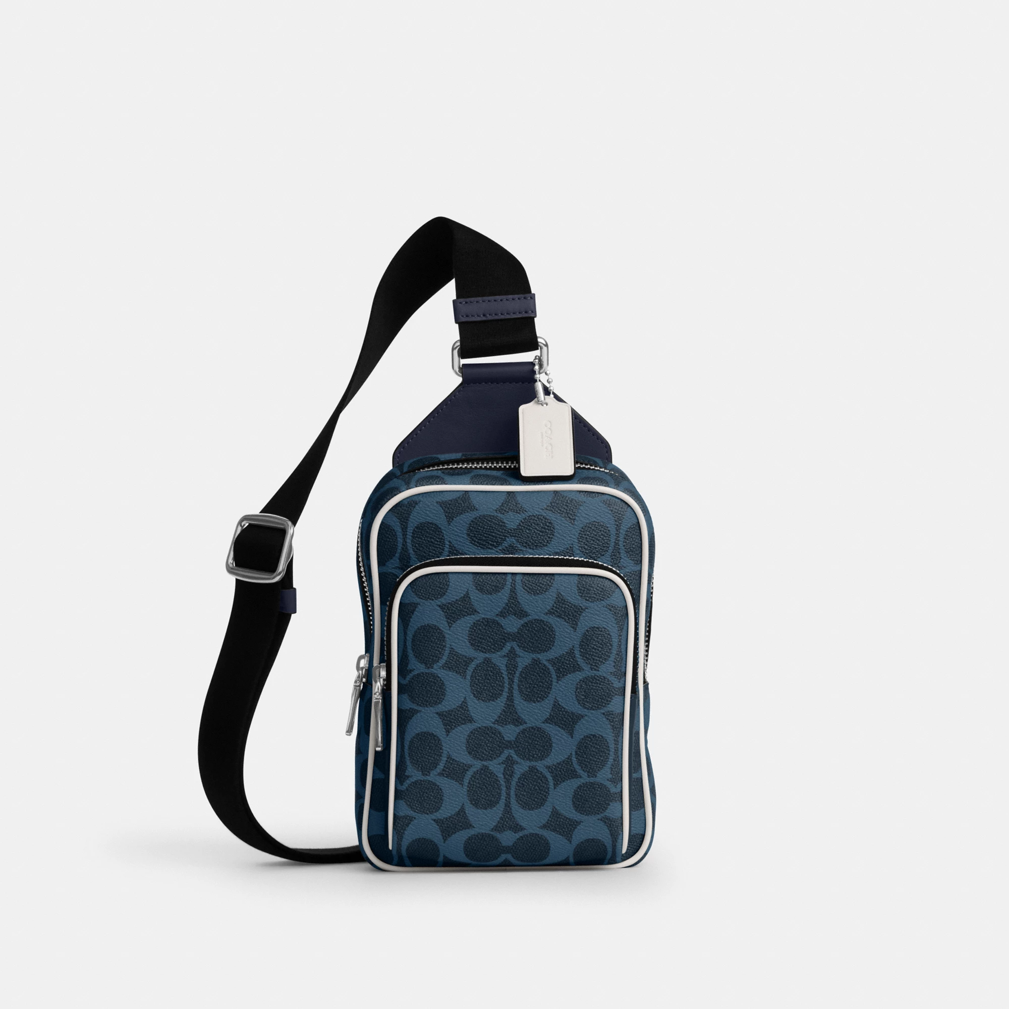 COACH®,Racer Sling Pack In Signature Canvas,,Front View