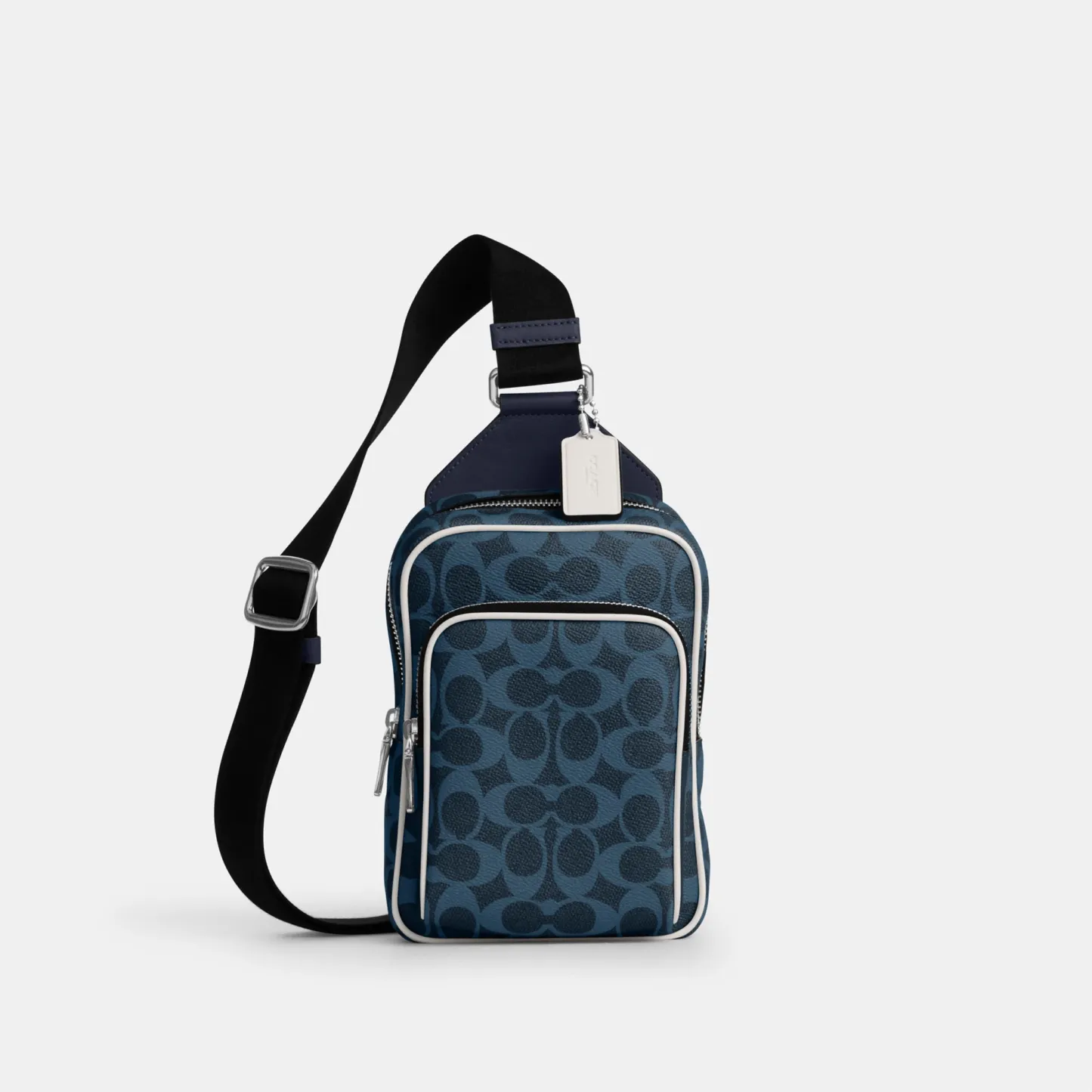 COACH®,Racer Sling Pack In Signature Canvas,,Front View